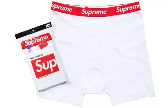 Трусы мужские Supreme, белый / красный
