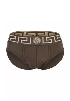 Трусы мужские - ТОПЕКА, хлопок стрейч, однотонные VERSACE, цвет Khaki/Gold