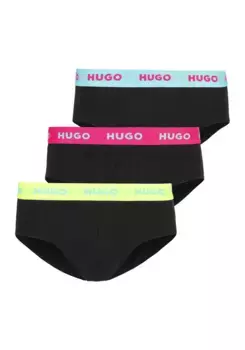 Трусы на бедрах HUGO Underwear "HIPBRIEF TRIPLETPACK" (упаковка), с эластичным поясом с логотипом, цвет Bright Yellow730