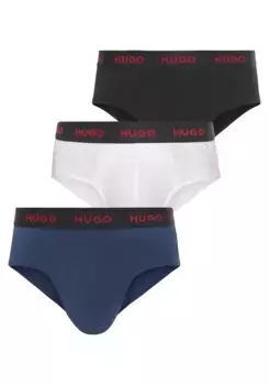 Трусы на бедрах HUGO Underwear "HIPBRIEF TRIPLETPACK" (упаковка), с эластичным поясом с логотипом, цвет Open_White121