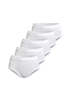 Трусы на талии, набор из 5 шт в тонкую рубчик -con-ta-, белый