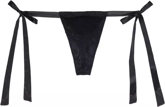 Трусы Never Say Never Men's Italian Tie Thong Cosabella, цвет Black/Black