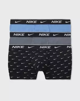Трусы Nike Everyday Cotton Stretch Trunk 3-Pack, цвет swoosh print/grey/uni
