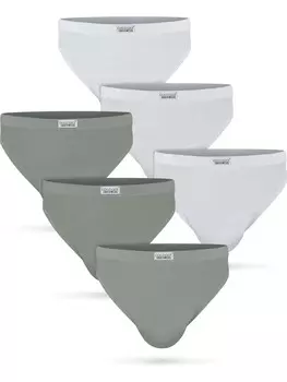 Трусы normani 6 Slips aus Baumwolle mit Stretchbund fr Herren, цвет 3 x Wei 3 x Grau