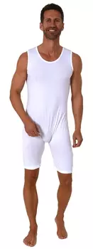 Трусы NORMANN Pflegebody rmello kurze Pflegeoverall ohne rmel Bereiverschluss, белый