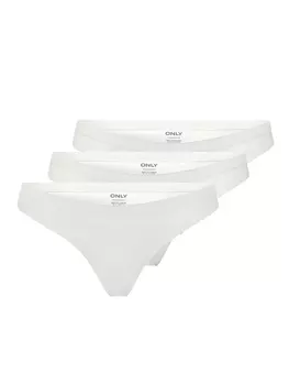 Трусы ONLY String s Nahtlos 3 er Pack Taillen Tangas Unterhschen ONLTRACY, белый