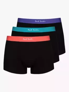 Трусы Paul Smith Colour Waistband Organic Cotton Blend 3 шт, черный