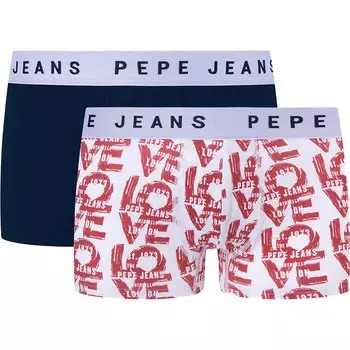 Трусы Pepe Jeans Love Print Trunk 2 шт, разноцветный