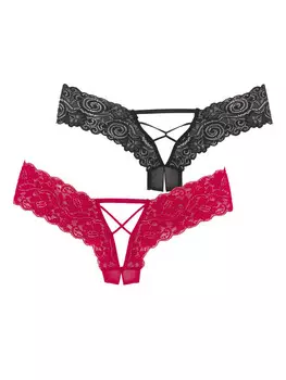 Трусы PETITE FLEUR GOLD Panty Ouvert, цвет schwarz+rot