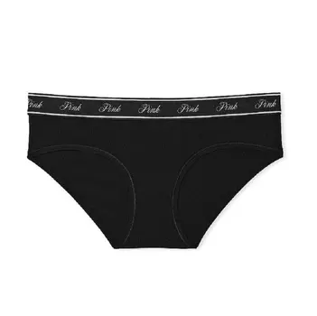 Трусы Pink By Victoria’s Secret Logo Hipster, черный, белый