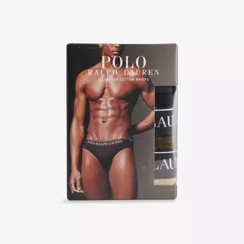 Трусы Polo Ralph Lauren с фирменной резинкой из стрейч-хлопка 3 шт, мультиколор