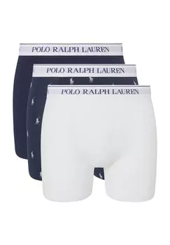 Трусы, пояс с логотипом, 3 пары, мужские POLO RALPH LAUREN, цвет White Crs