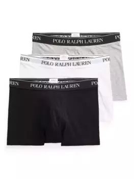 Трусы Ralph Lauren Polo Ralph Lauren Cotton 3 шт, цвет black/grey/white