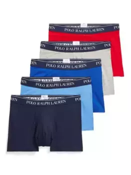 Трусы Ralph Lauren Polo Ralph Lauren Cotton Stretch 5 шт, цвет blue/grey/red