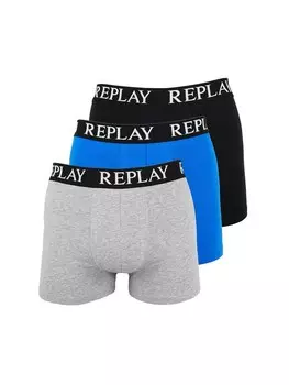 Трусы REPLAY Boxer shorts, цвет blue/mottled grey/black