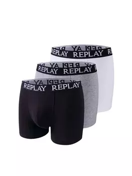 Трусы REPLAY Boxer shorts, цвет light grey/mottled grey/black/white