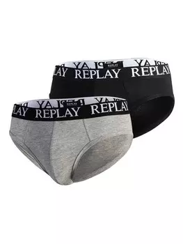 Трусы Replay Slip REPLAY SLIP Basic Cuff Logo im praktischen 2er Pack, цвет multicolor