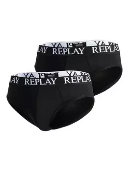 Трусы Replay Slip REPLAY SLIP Basic Cuff Logo im praktischen 2er Pack, черный