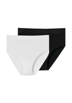 Трусы Ретро Классика Бесшовные SCHIESSER, черно-белый