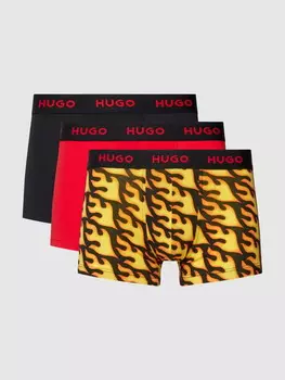 Трусы с эластичной этикеткой на поясе, в упаковке 3 шт HUGO, красный