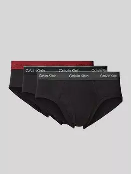 Трусы с этикеткой на поясе в упаковке 3 шт Calvin Klein Underwear, черный