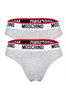 Трусы с логотипом, 2 пары Moschino Underwear, серый