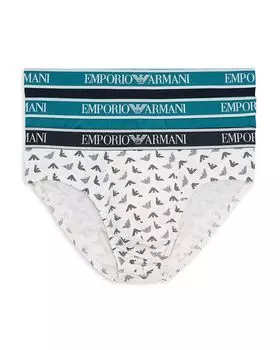Трусы с логотипом, 3 шт. Emporio Armani, мультиколор