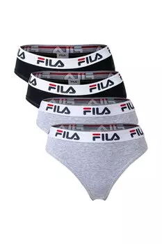 Трусы с логотипом - 4 пары Fila, черный