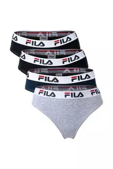 Трусы с логотипом - 4 пары Fila, черный