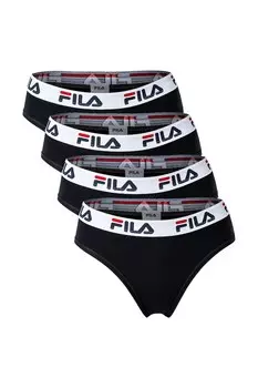 Трусы с логотипом - 4 пары Fila, черный
