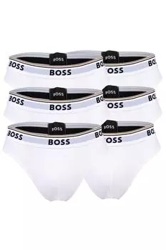 Трусы с логотипом, 6 пар Boss, белый