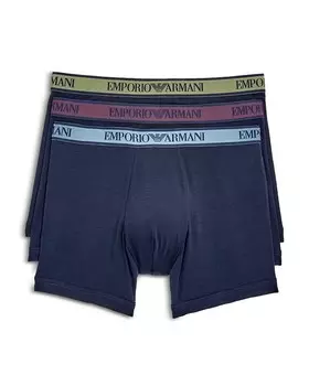 Трусы с логотипом Emporio Armani, набор из 3 шт, синий