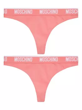 Трусы с логотипом Moschino (комплект из двух штук), розовый