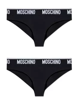Трусы с логотипом Moschino (комплект из двух штук), черный