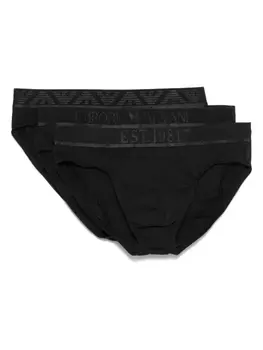 Трусы с логотипом на поясе (упаковка из трех шт.) Emporio Armani, черный