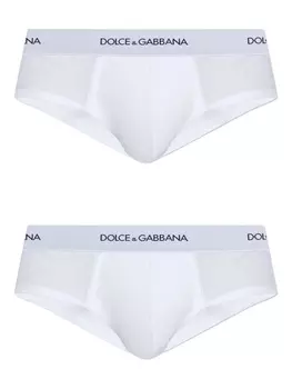 Трусы с логотипом на поясе (упаковка из двух штук) Dolce & Gabbana, белый