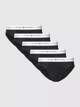 Трусы с логотипом на поясе в упаковке 5 шт Tommy Hilfiger, черный