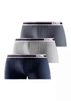 Трусы s.Oliver Boxer shorts, цвет navy/mottled grey