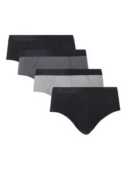 Трусы с замочной скважиной из органического хлопка John Lewis, черный/серый