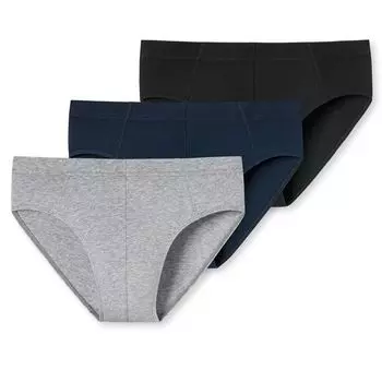 Трусы Schiesser Minis 3er Pack, цвет Schwarz, Navy, Grau melange