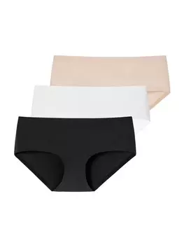 Трусы Schiesser Panty Invisible Cotton, цвет schwarz/wei/sand