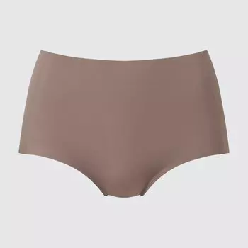 Трусы-шорты бесшовные Uniqlo AIRism с высокой талией, коричневый