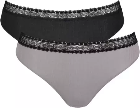 Трусы sloggi "GO Ribbed R Tai C2P" (2 шт. в упаковке), ребристая структура, цвет Black Combination