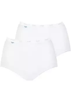 Трусы Sloggi на талии "Basic+ Maxi 2P" (упаковка, 2 шт.), с эластичной кромкой "зуб мыши", белый