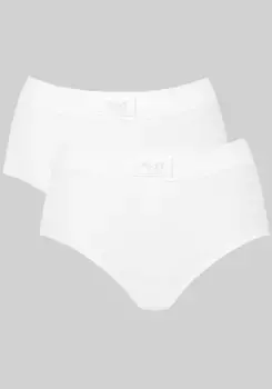 Трусы Sloggi на талии "Double Comfort Maxi 2P" (2 шт. в упаковке), с логотипом на поясе, белый