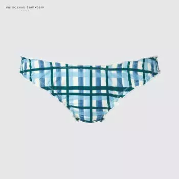 Трусы со сборками с принтом UNIQLO, небесно-голубой