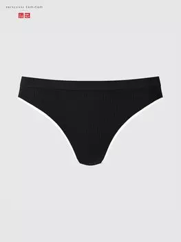 Трусы средней посадки Uniqlo, черный