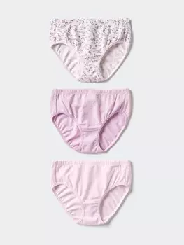 Трусы-Стрейч для девочек из хлопка, 3 пары Uniqlo, цвет 70 фиолетовый