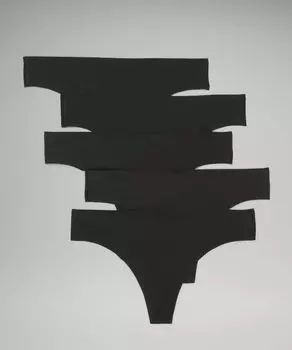 Трусы-стринги InvisiWear со средней посадкой 5 шт Lululemon, черный