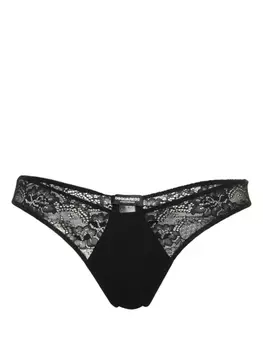Трусы-стринги с кружевом Dsquared2, черный
